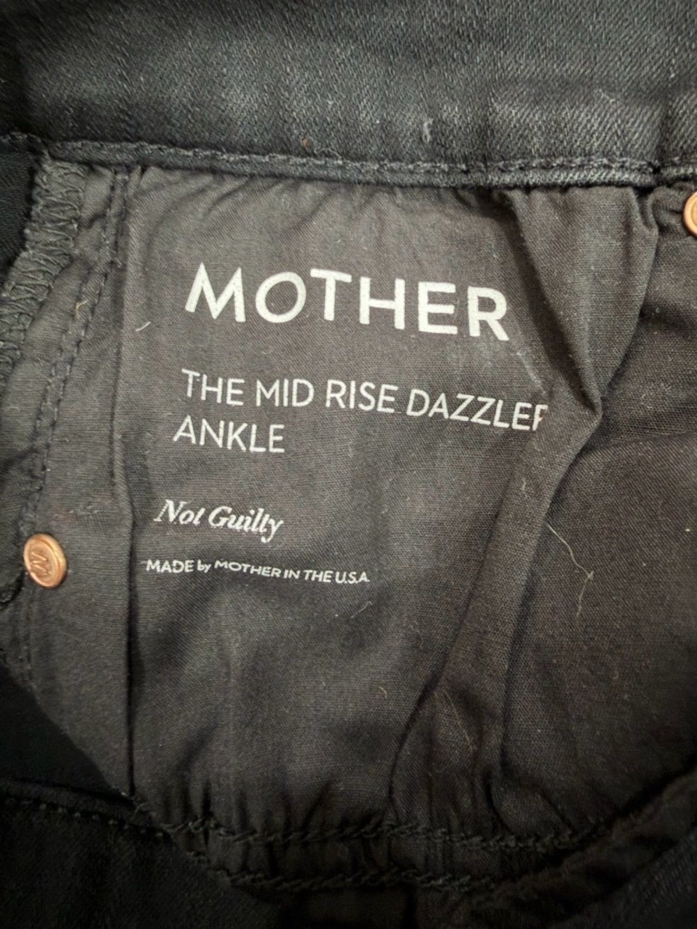 Mother The Mid Rise Dazzler Ankle Women 28 Black Not Guilty Stretch Denim - Picture 5 of 12